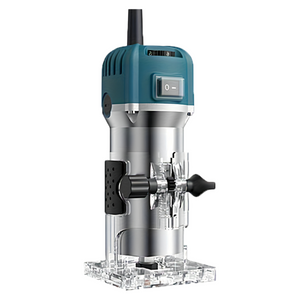 800W High-Power GYOOGJ Woodworking Edge Trimming Machine with 6.35mm Chuck - Professional Carpentry Tool Includes Straight Guide Rail, Guide Rail, and Removal Wrench