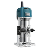 800W High-Power GYOOGJ Woodworking Edge Trimming Machine with 6.35mm Chuck - Professional Carpentry Tool Includes Straight Guide Rail, Guide Rail, and Removal Wrench